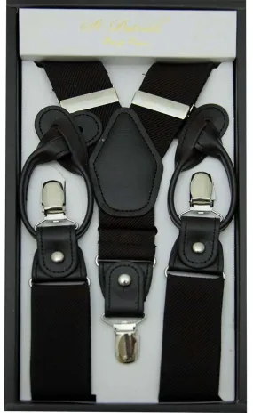 Black Convertible Suspender Clip & Button