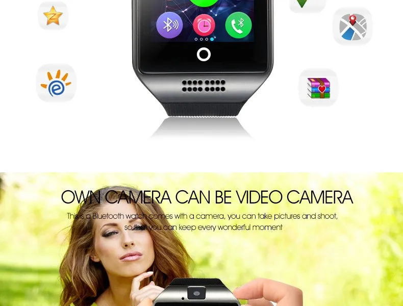 Bluetooth Smart Watch clock With MP3 Camera