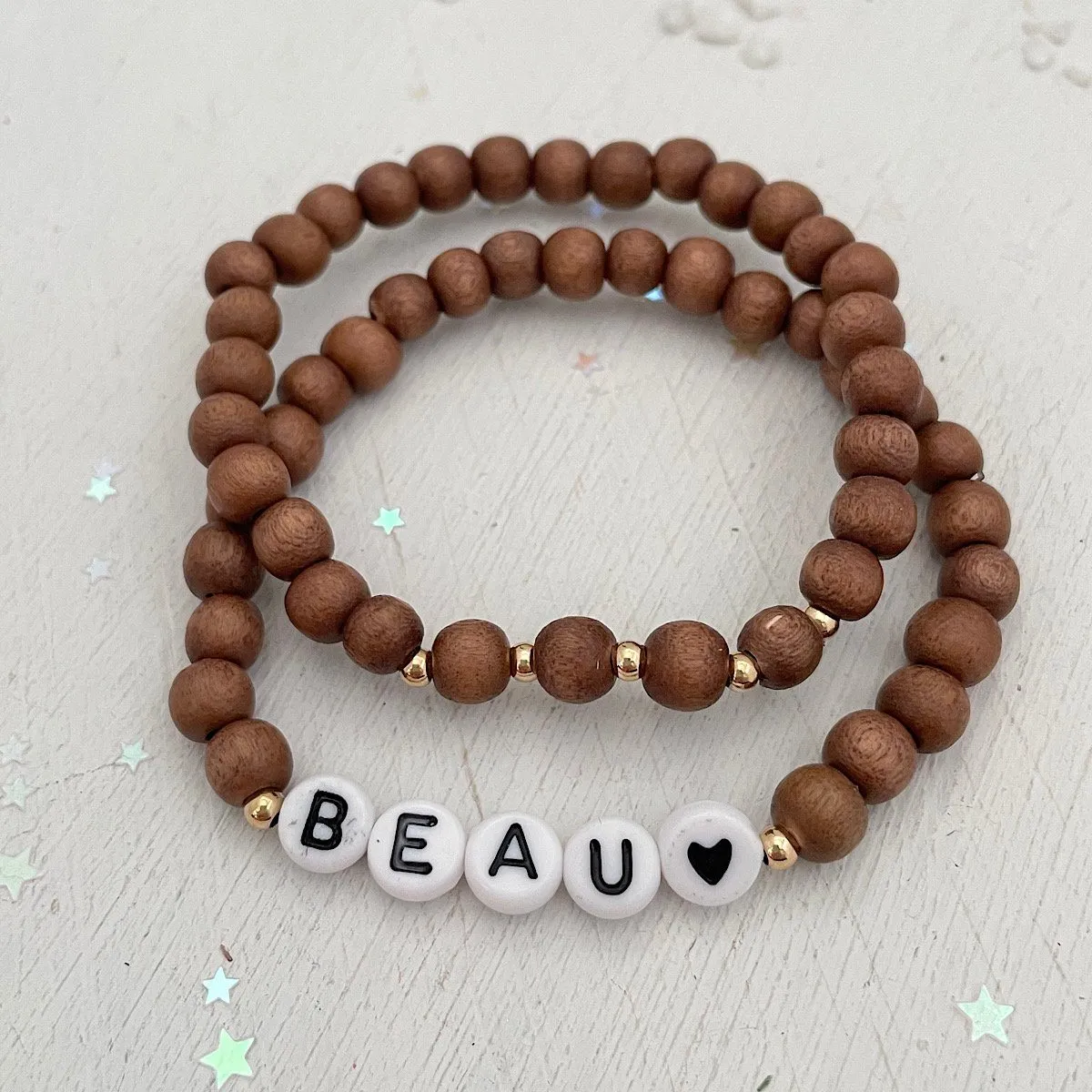 Boho Wood Bead Stacking Bracelets