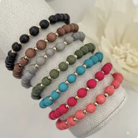 Boho Wood Bead Stacking Bracelets