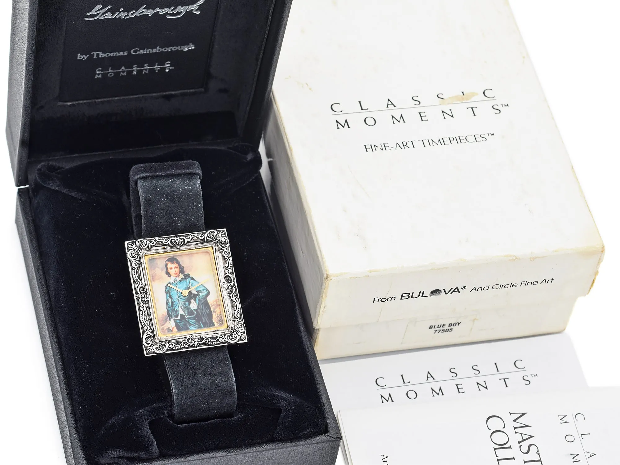 Bulova Classic Moments Sterling Blue Boy by Thomas Gainsborough Watch Box Books