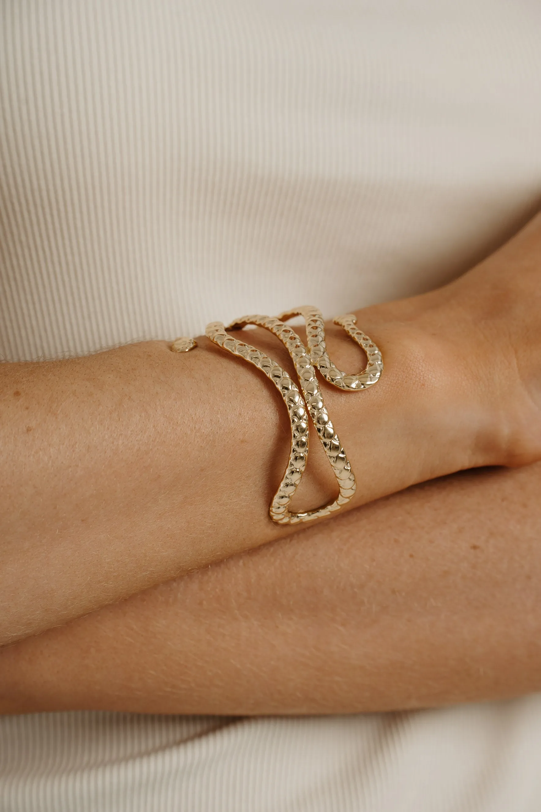 Cameron Snake Bangle In Gold