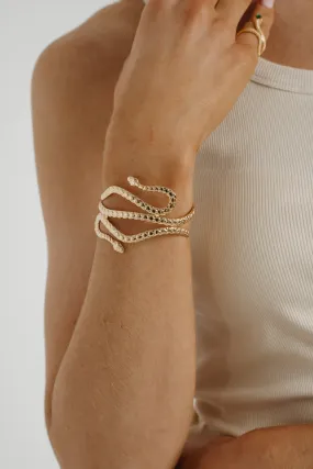 Cameron Snake Bangle In Gold