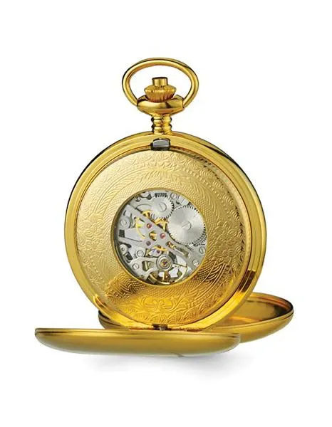 Charles Hubert IP Plated Double Cover Tritium Mechanical Pocket Watch