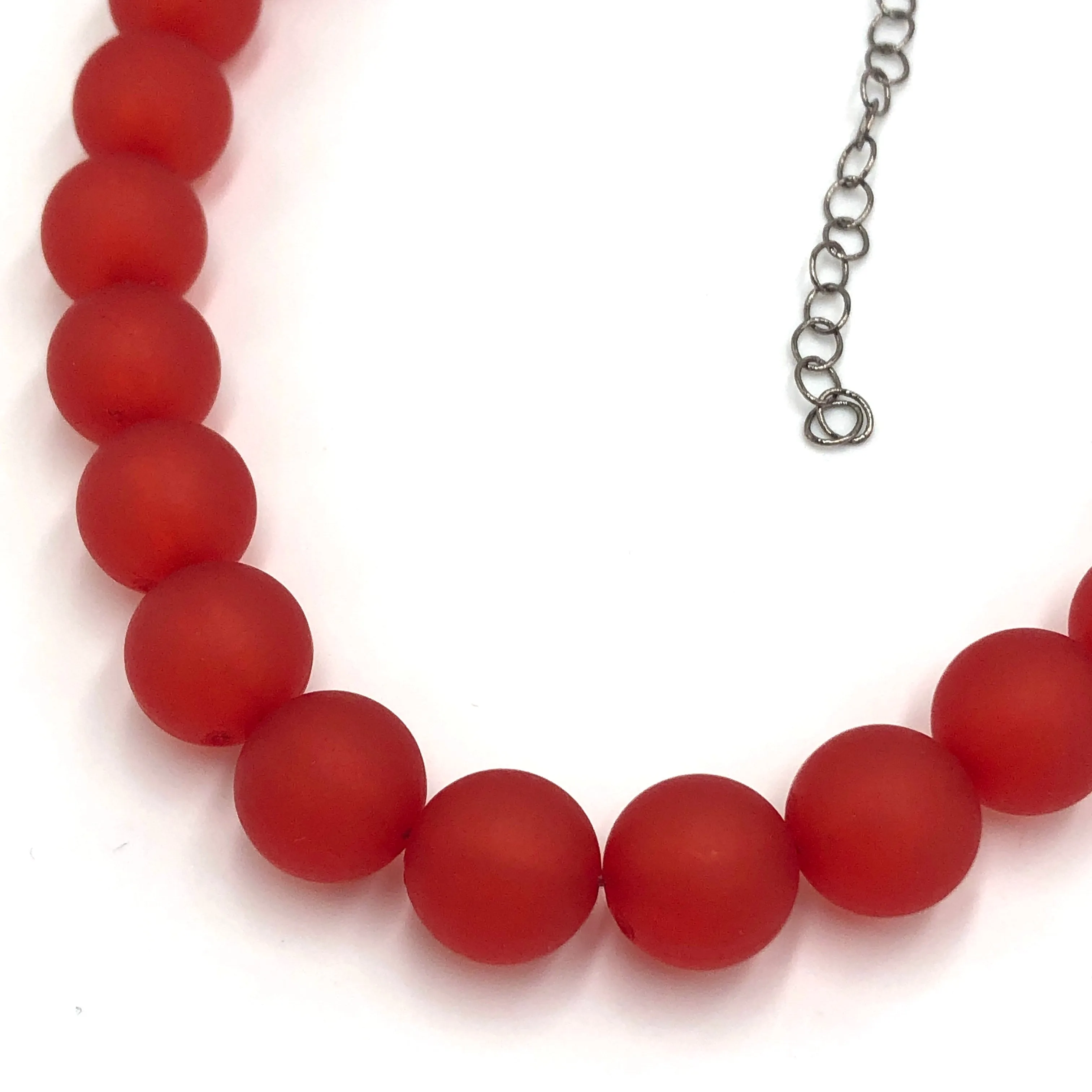 Cherry Red Frosted Marco Necklace