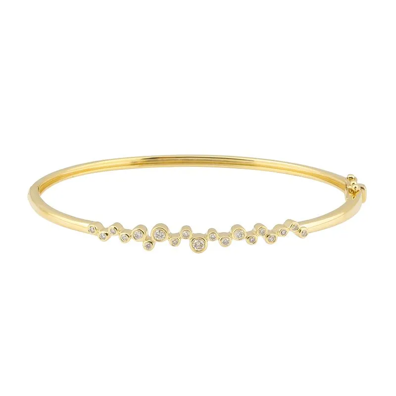 Clustered Bezels Slim Bangle