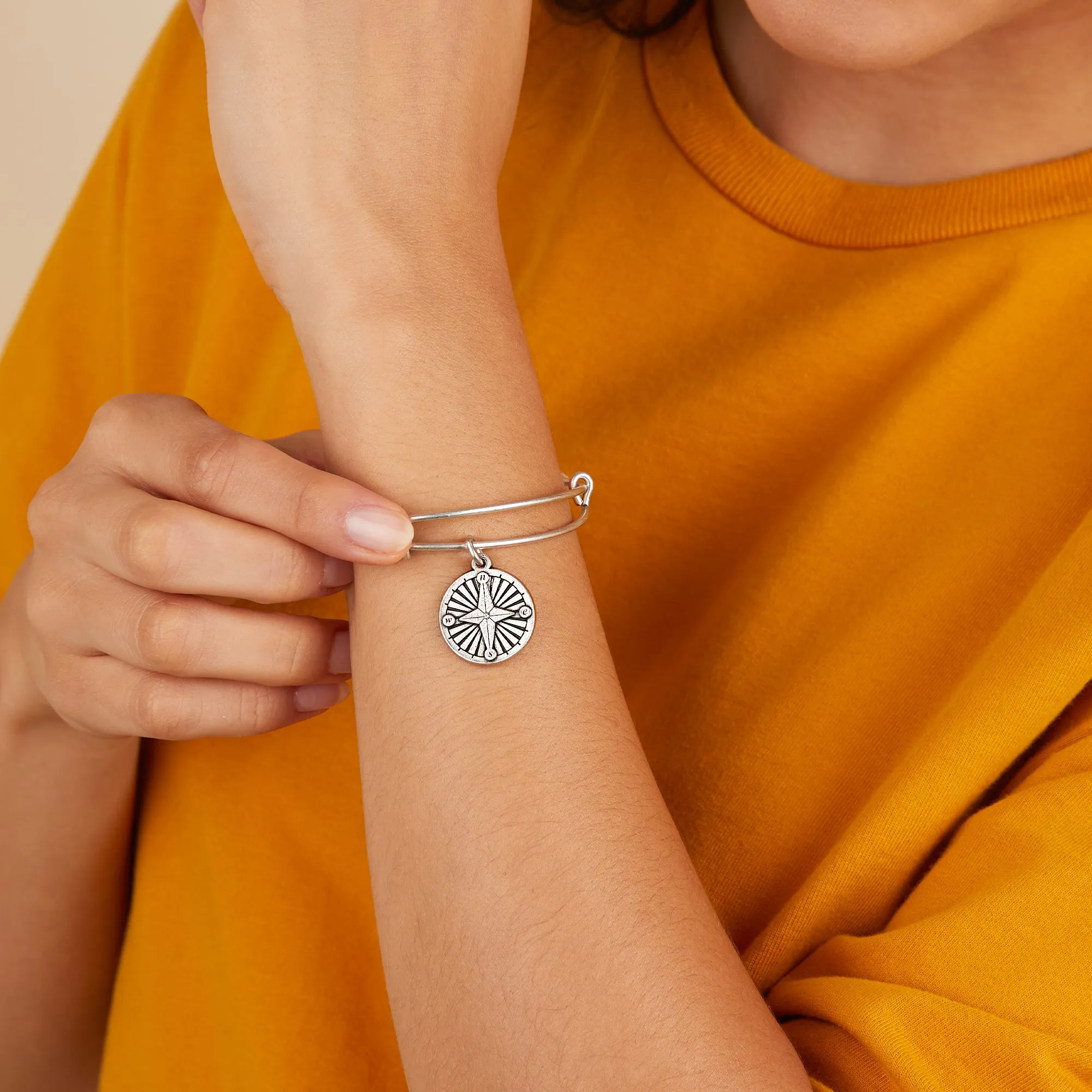 Compass Charm Bangle