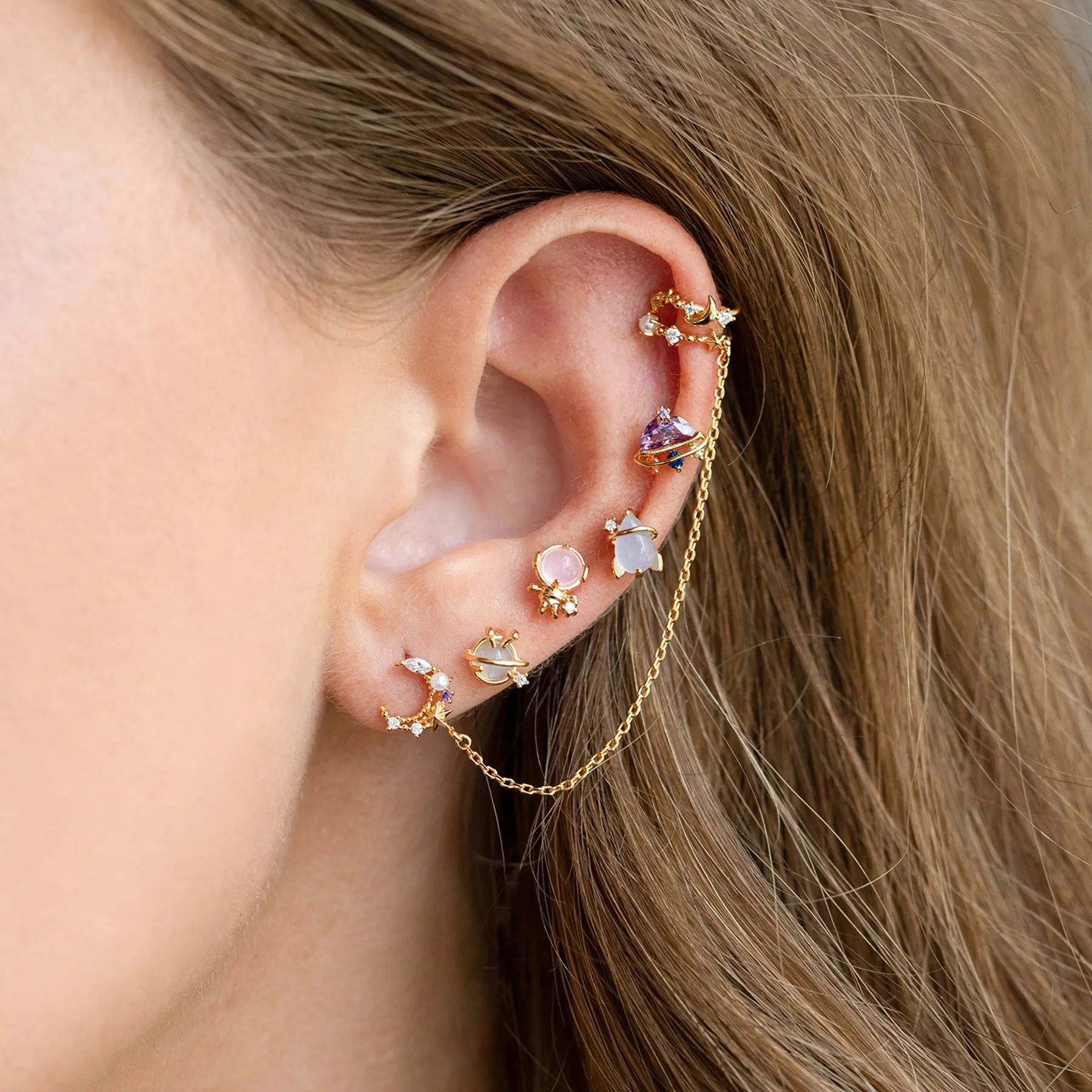 Cosmic Skies Ear Cuff   Stud