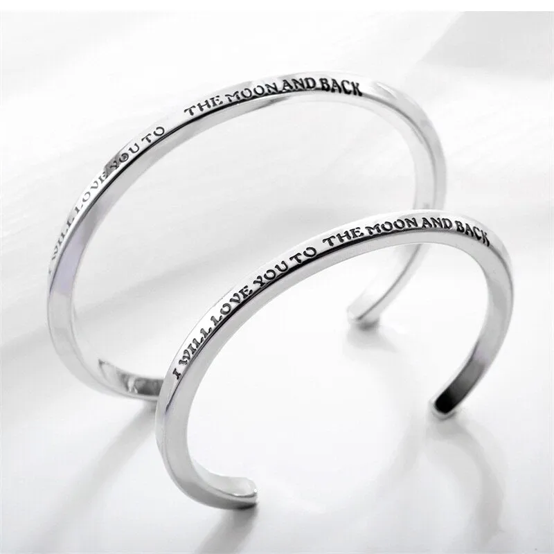 Customer Engraving Stainless Steel Fashion Open Cuff Bracelets