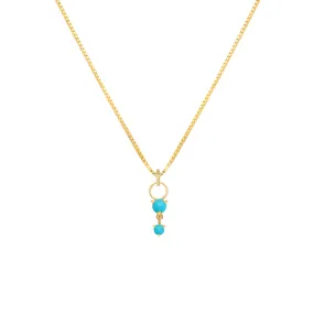 Deux Drop Necklace | Turquoise