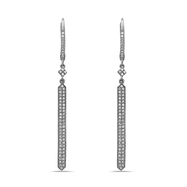 Diamond Drop Bar Earrings