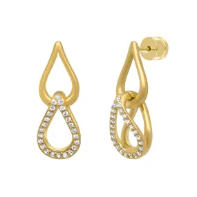 Double Tear Drop Pavé Earrings