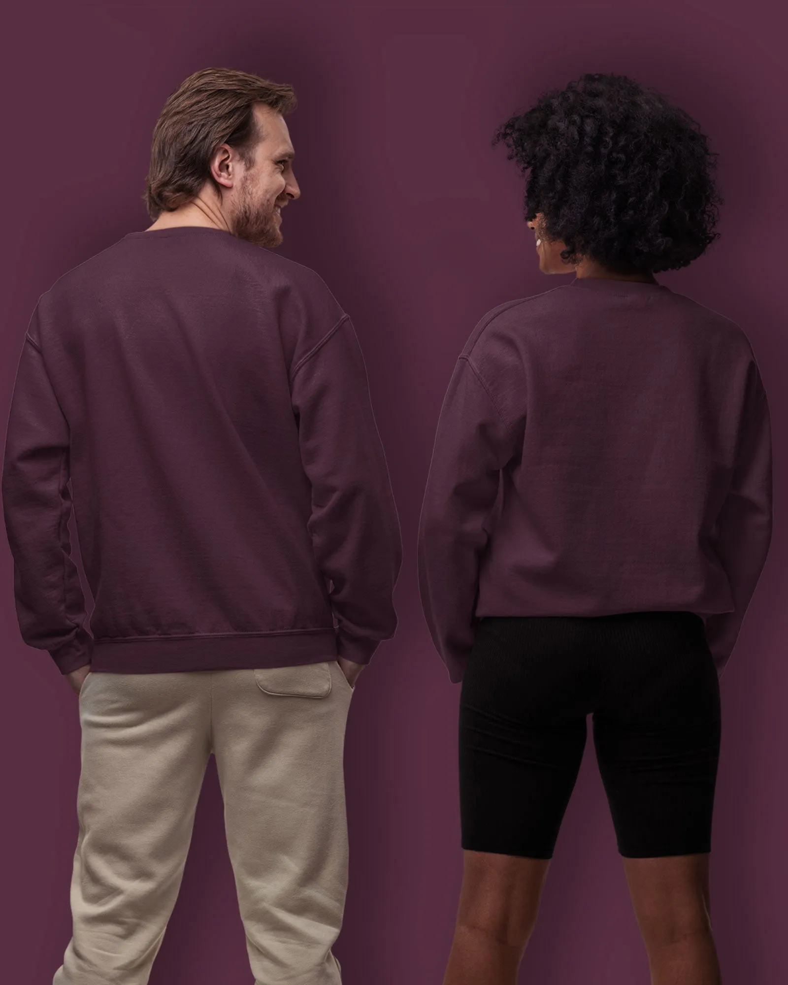 Drop Shoulder Sweatshirt: Wine