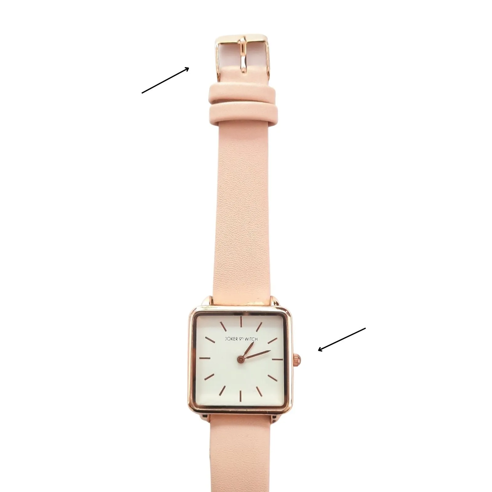 Emily Square White Dial Rosegold & Pink Strap Watch SAMPLE