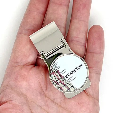 Evanston Map Money Clip