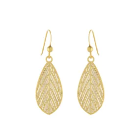 Filigree Leaf Drop Earring