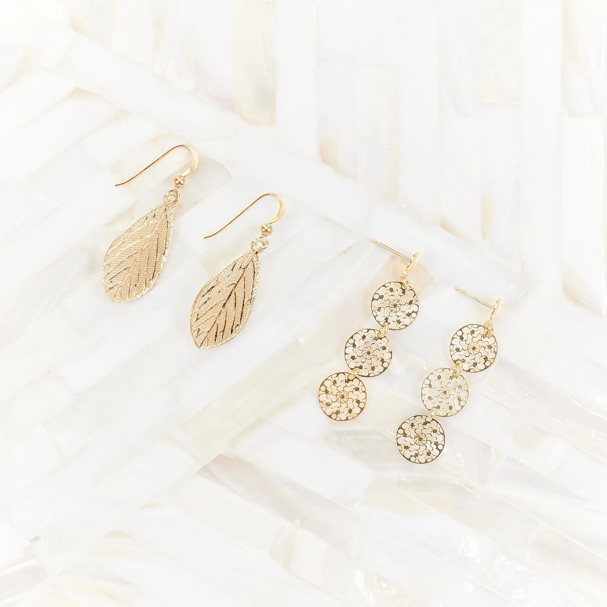 Filigree Leaf Drop Earring