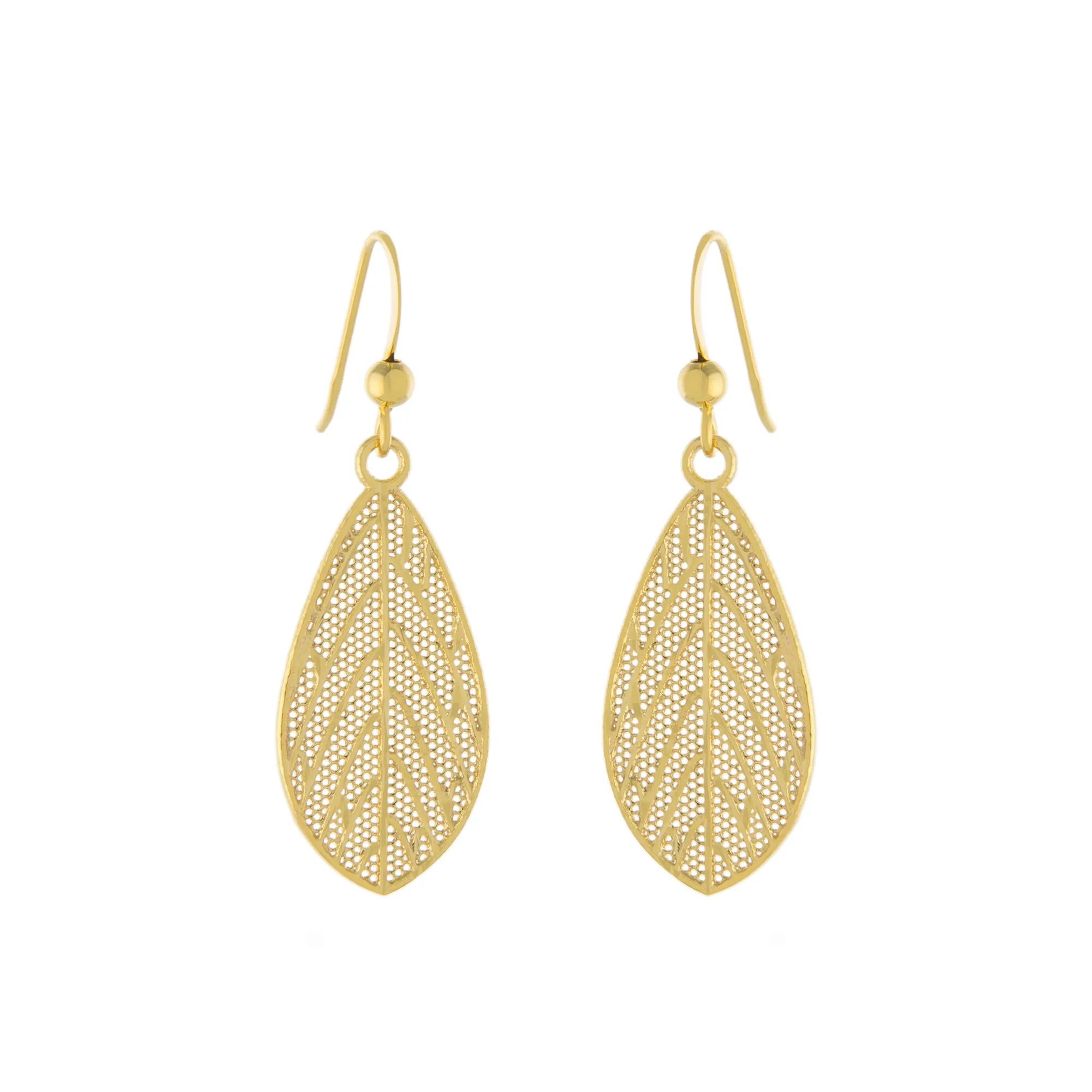 Filigree Leaf Drop Earring