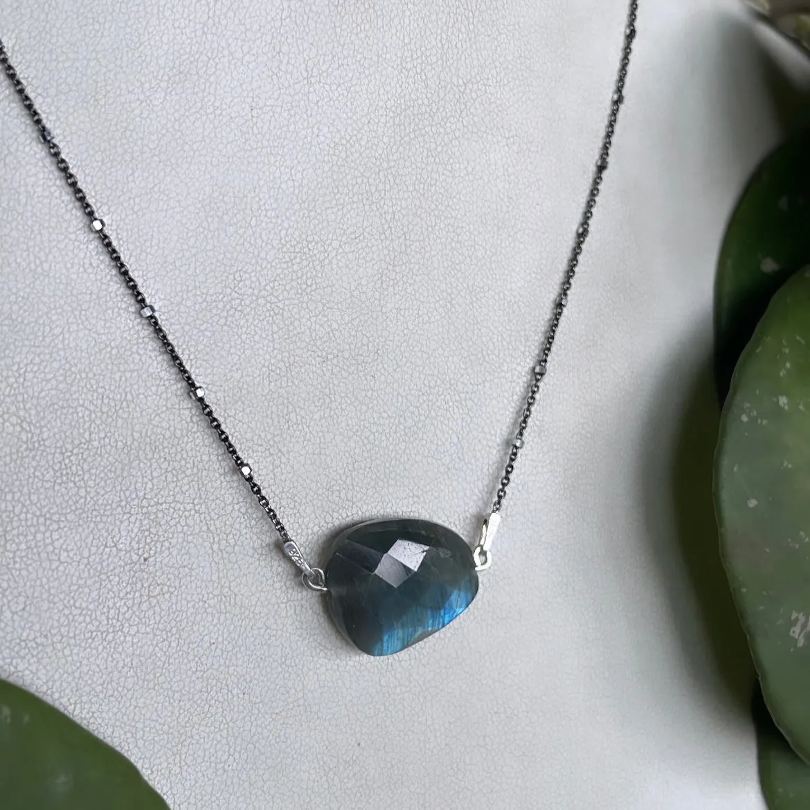 Floating labradorite necklace