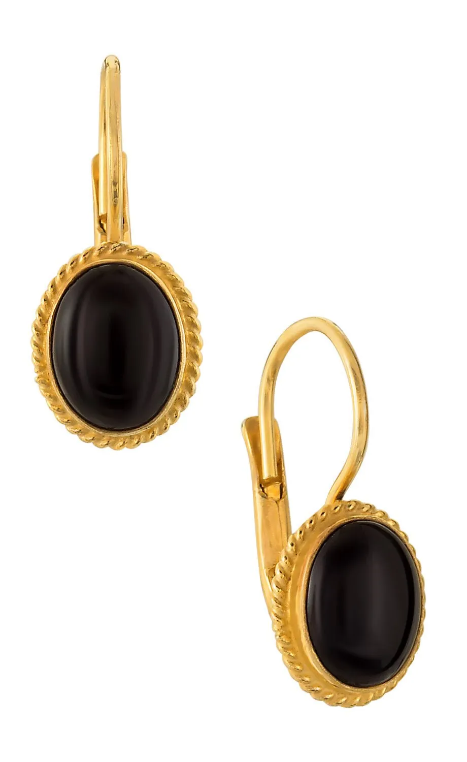 Georgian Drop Onyx Earrings