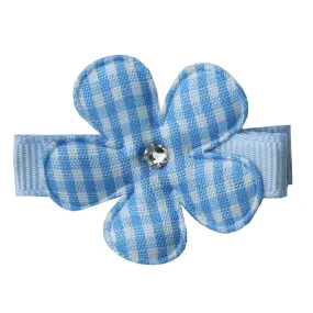 Gingham Flower Clip