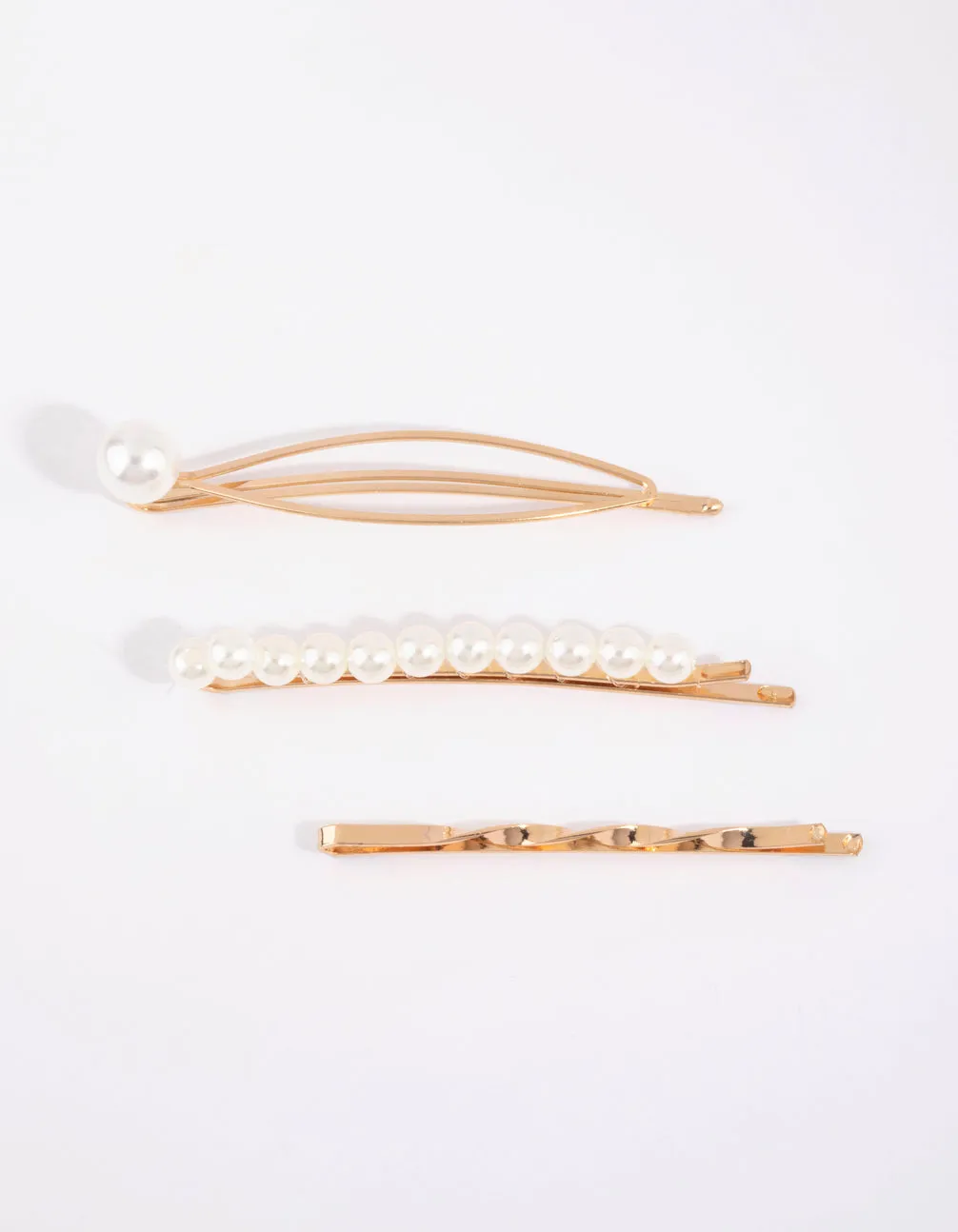 Gold Pearl & Twist Clip Pack