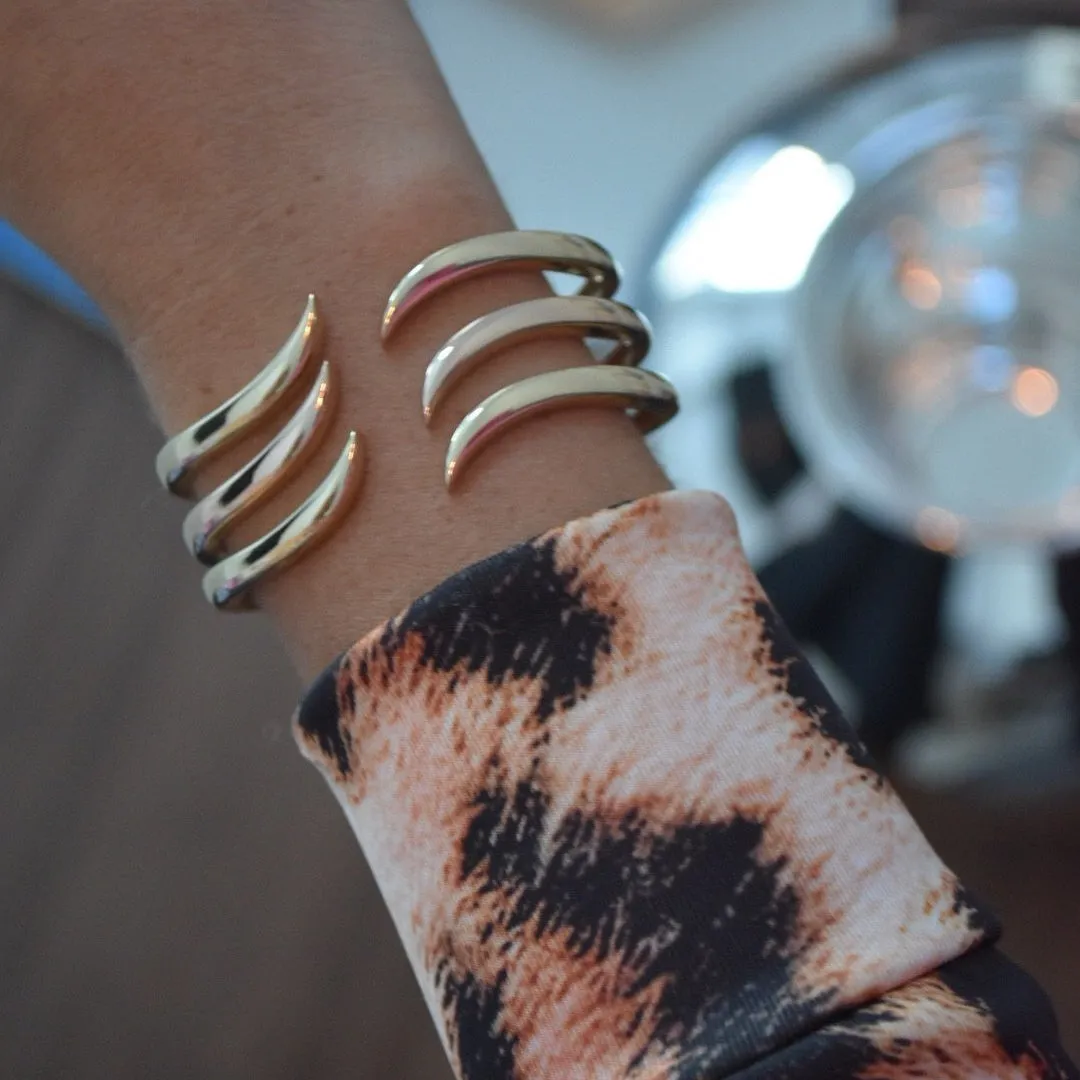 Gold Wave Cuff Bangle