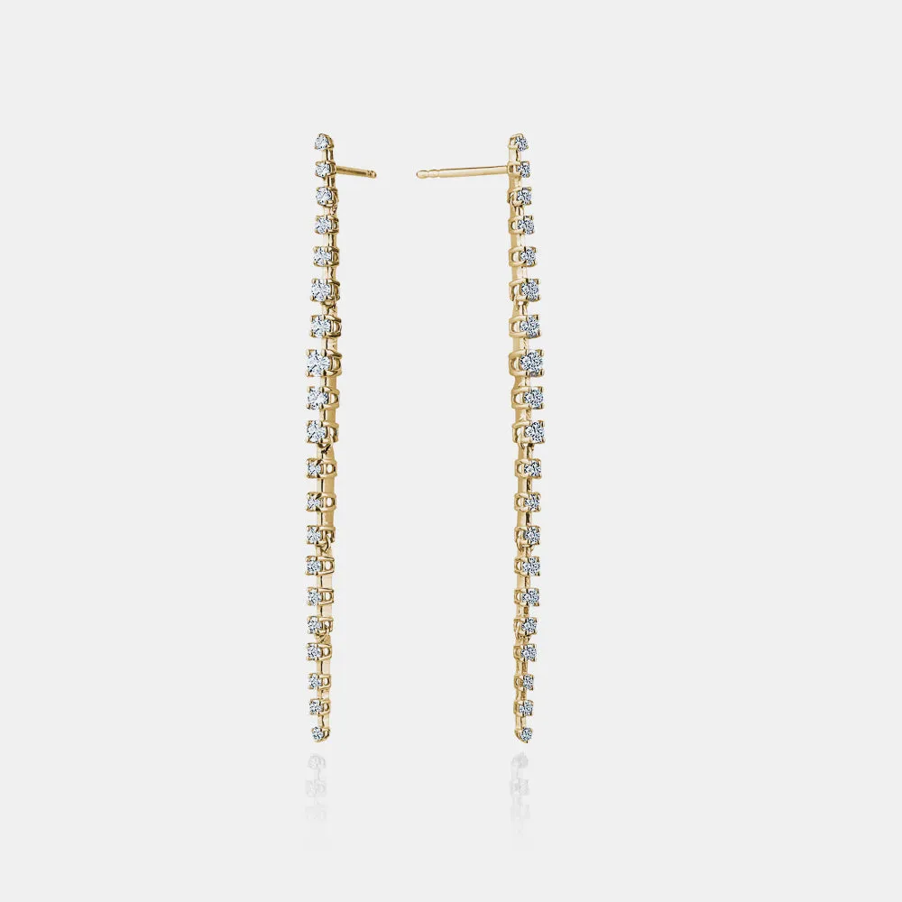 Graduated Diamond Drop Earrings