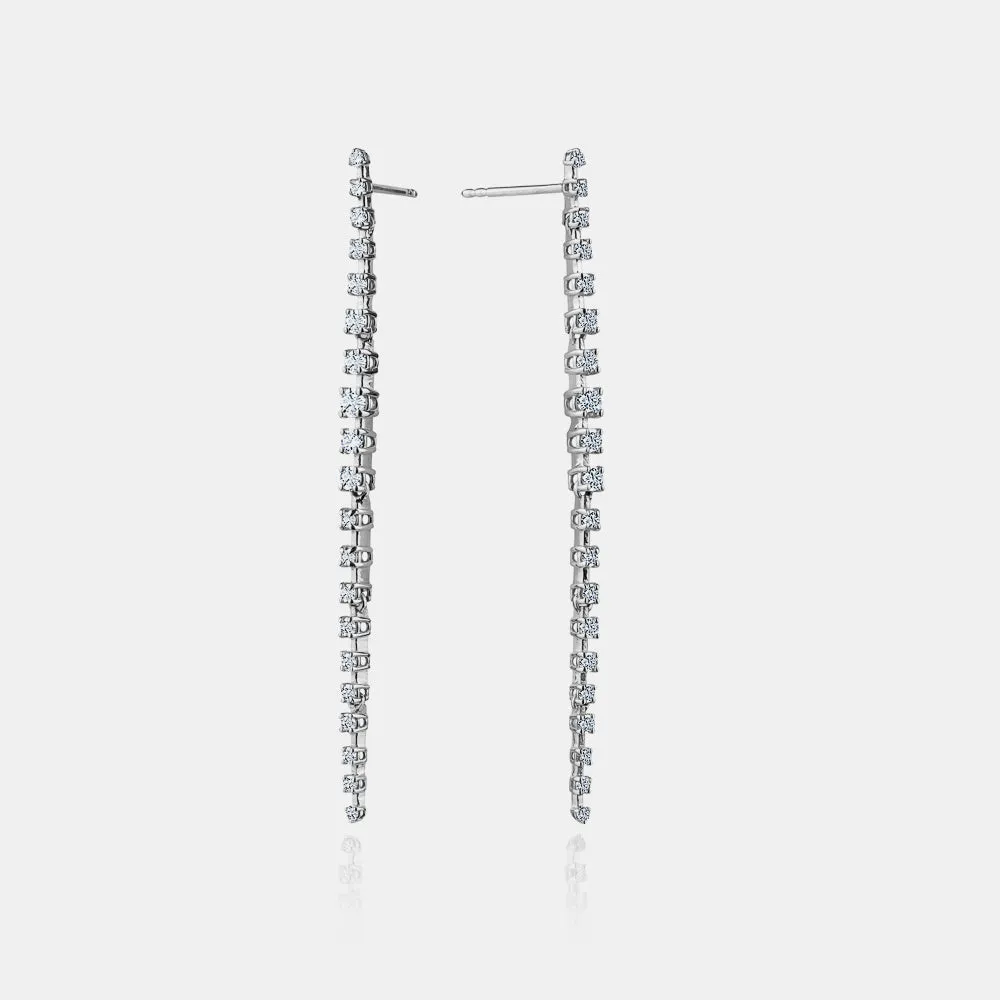 Graduated Diamond Drop Earrings