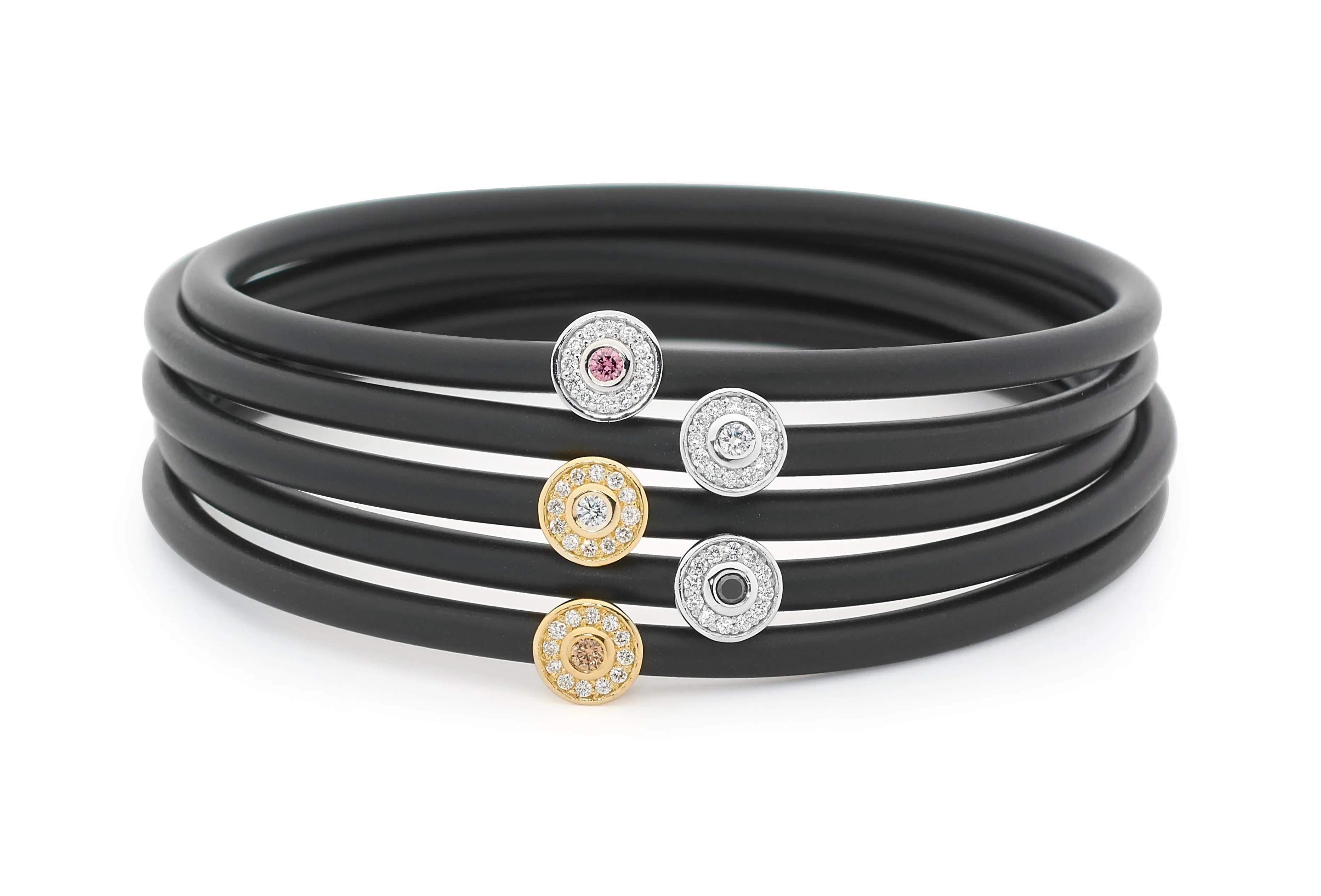 Halo Diamond Neoprene Bangle