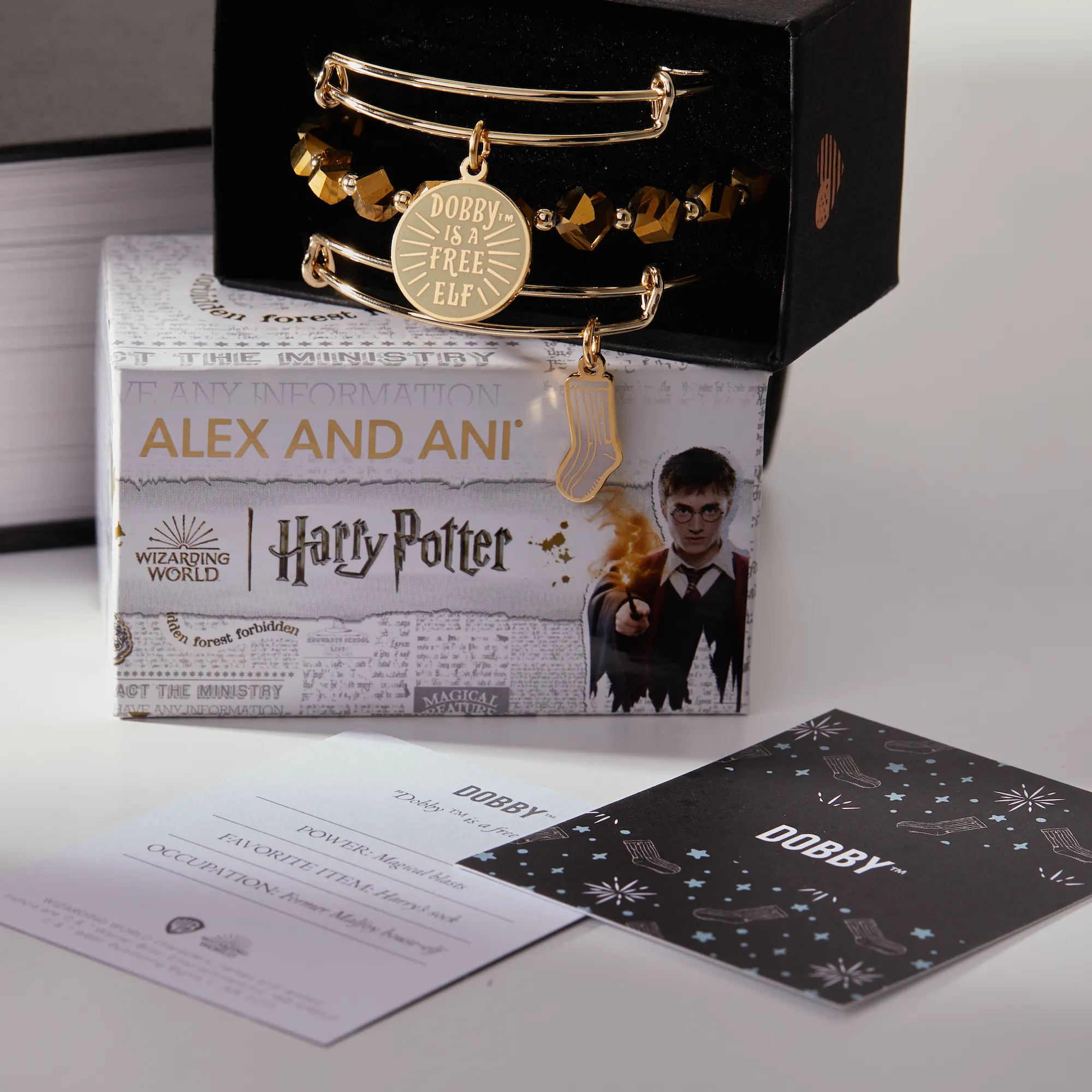 Harry Potter Dobby Bangle Bracelets, Set of 3