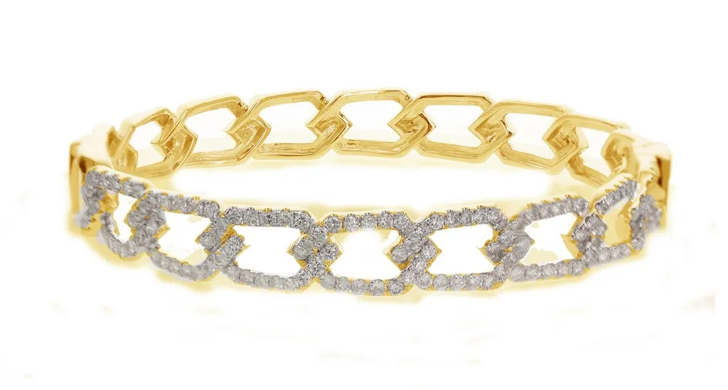 Hexagon Diamond Bangle