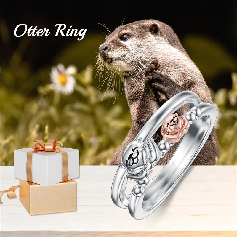 Highland Cow Ring 925 Sterling Silver Rings Otter RIng Fox RIng Gift For Women Girls Mom