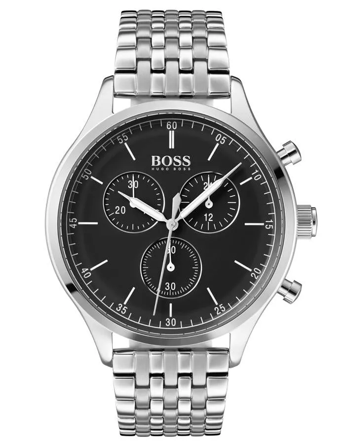 Hugo Boss Mens Companion Business Watch - Stainless Steel - Black - Chronograph