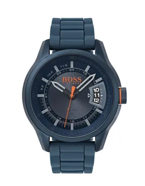 Hugo Boss Mens Hong Kong Sport Watch - Blue Metal - Blue Silicone Strap