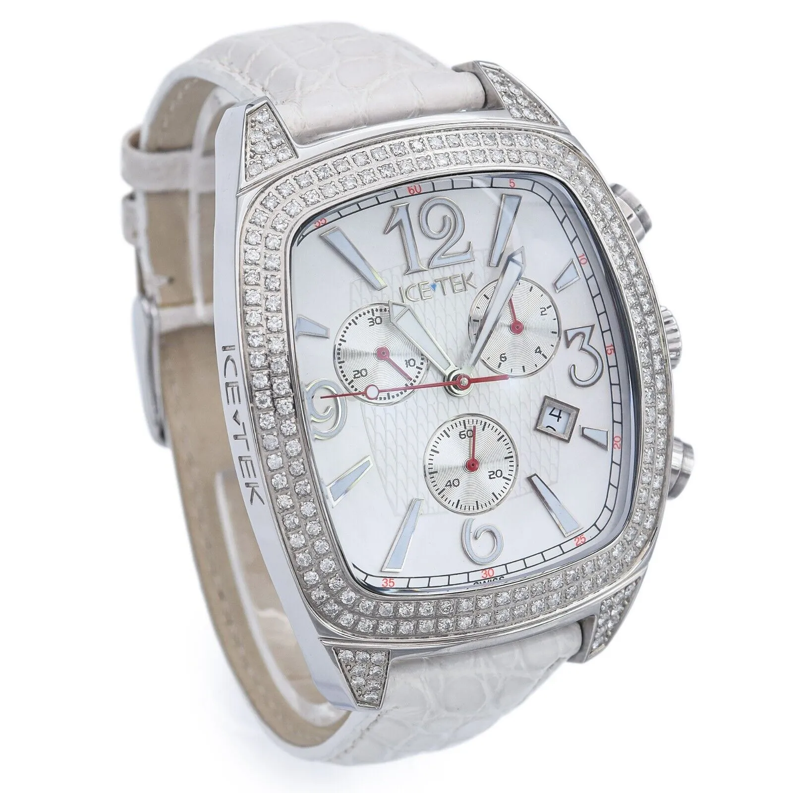 Ice Tek Magnum 2.80 TCW Diamond Chronograph Quartz Men's Date Watch Box Tag Card