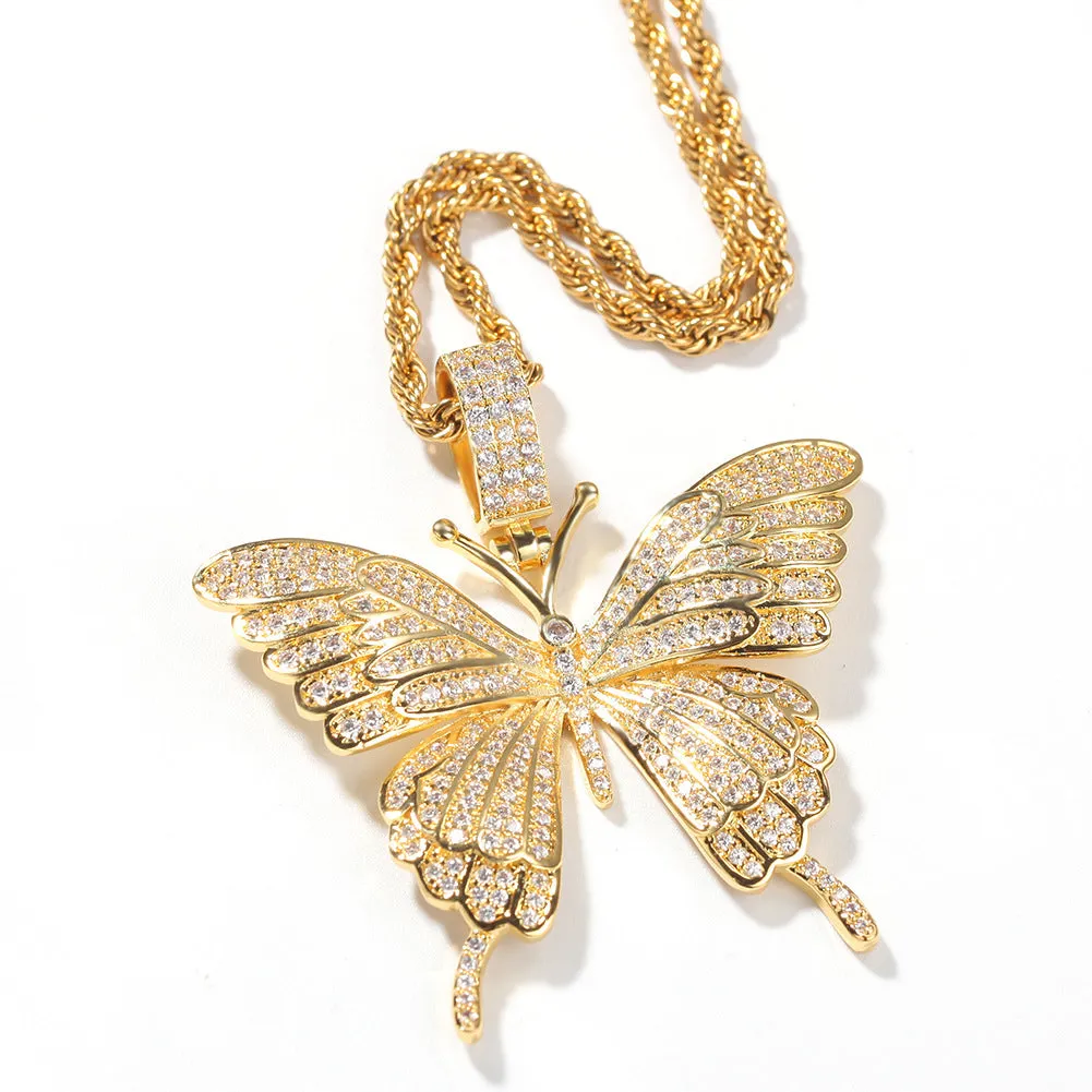 Iced Butterfly Pendant