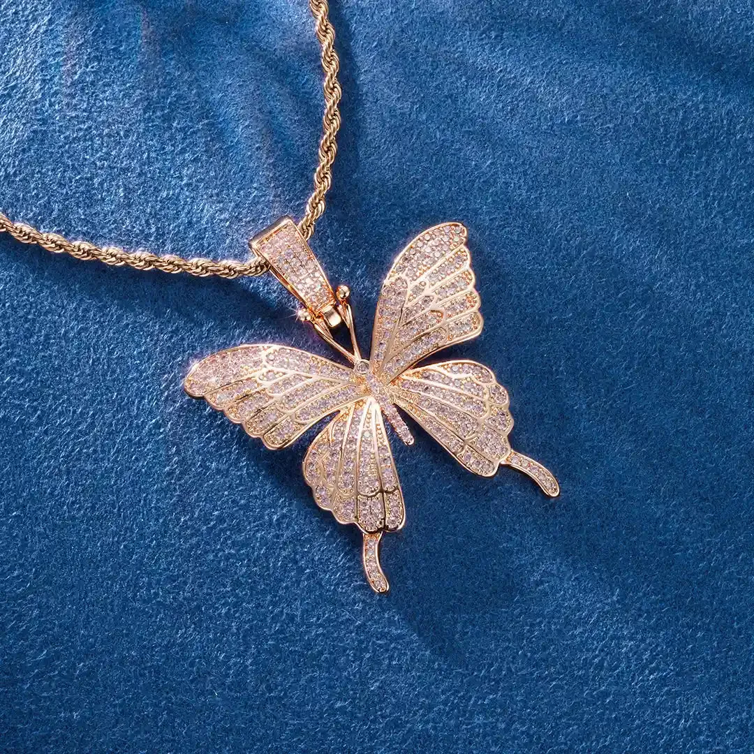 Iced Butterfly Pendant