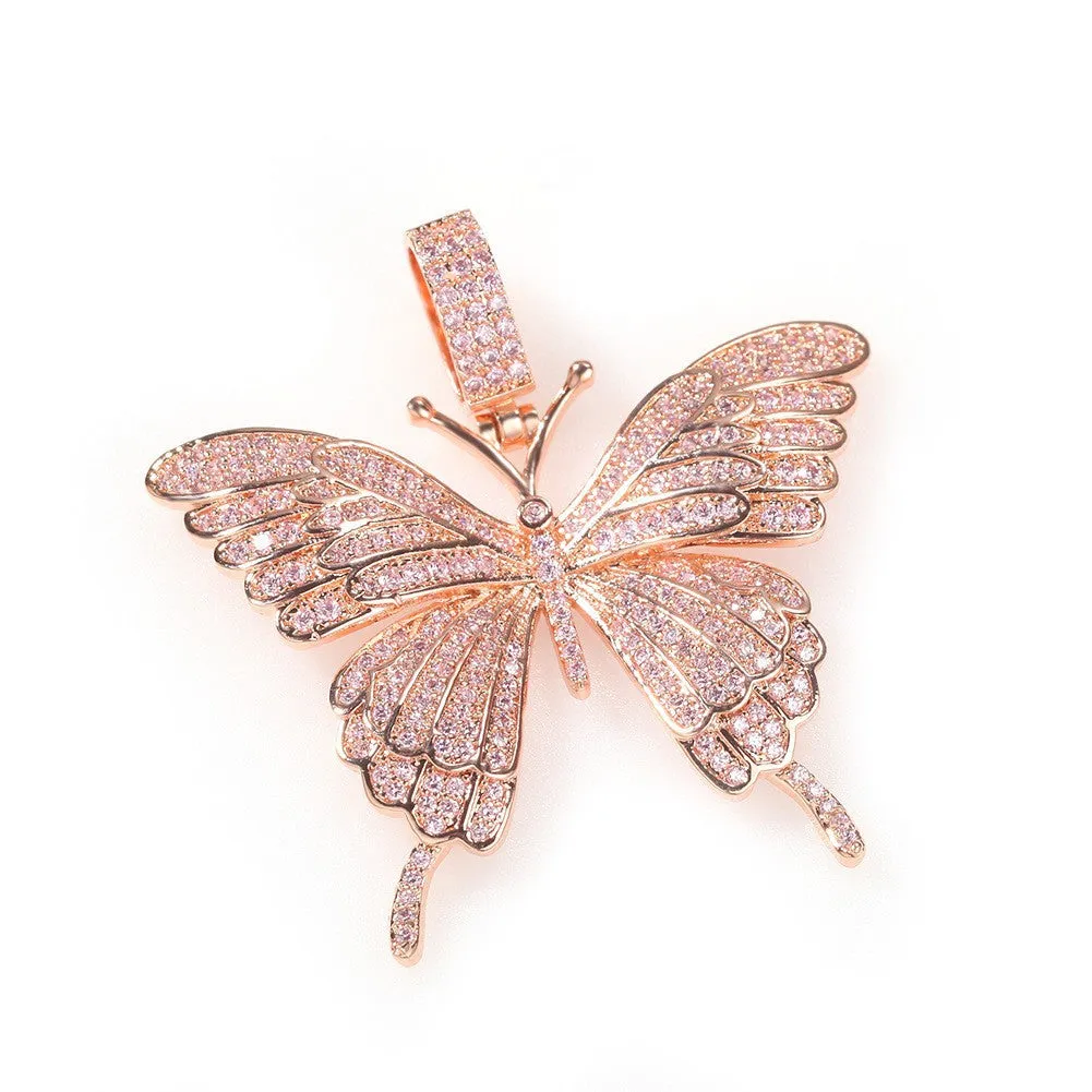 Iced Butterfly Pendant