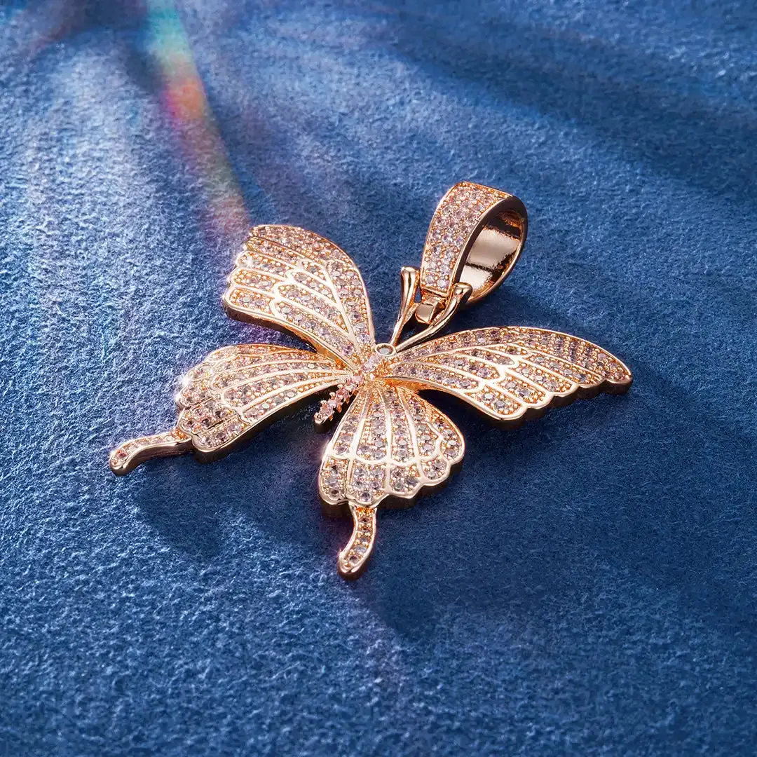 Iced Butterfly Pendant