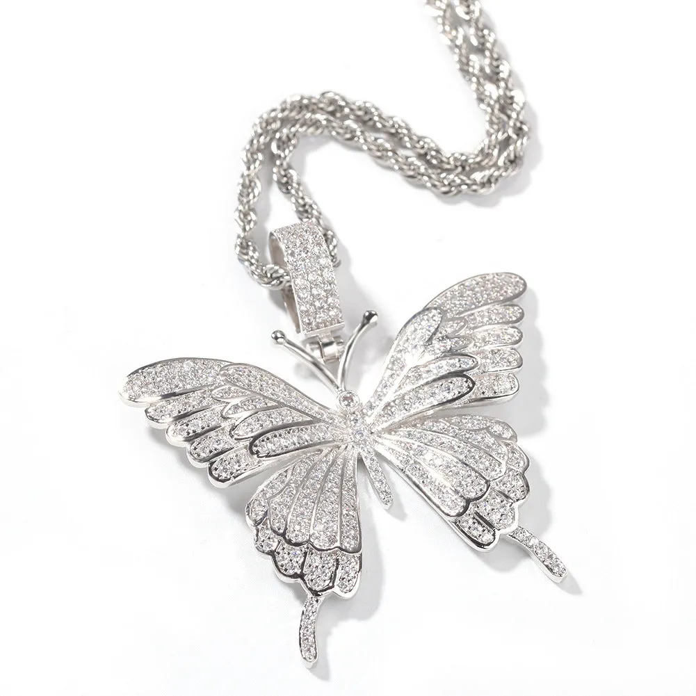 Iced Butterfly Pendant