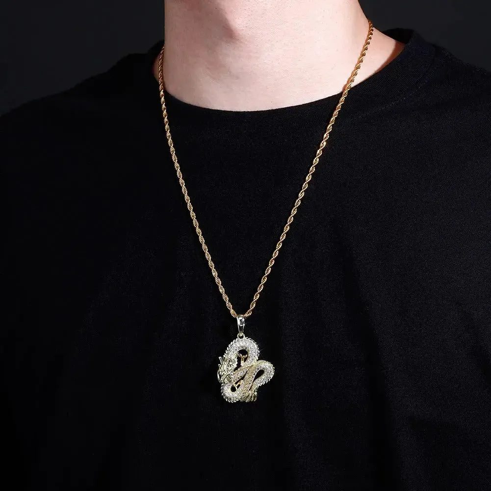 Iced Dragon Pendant