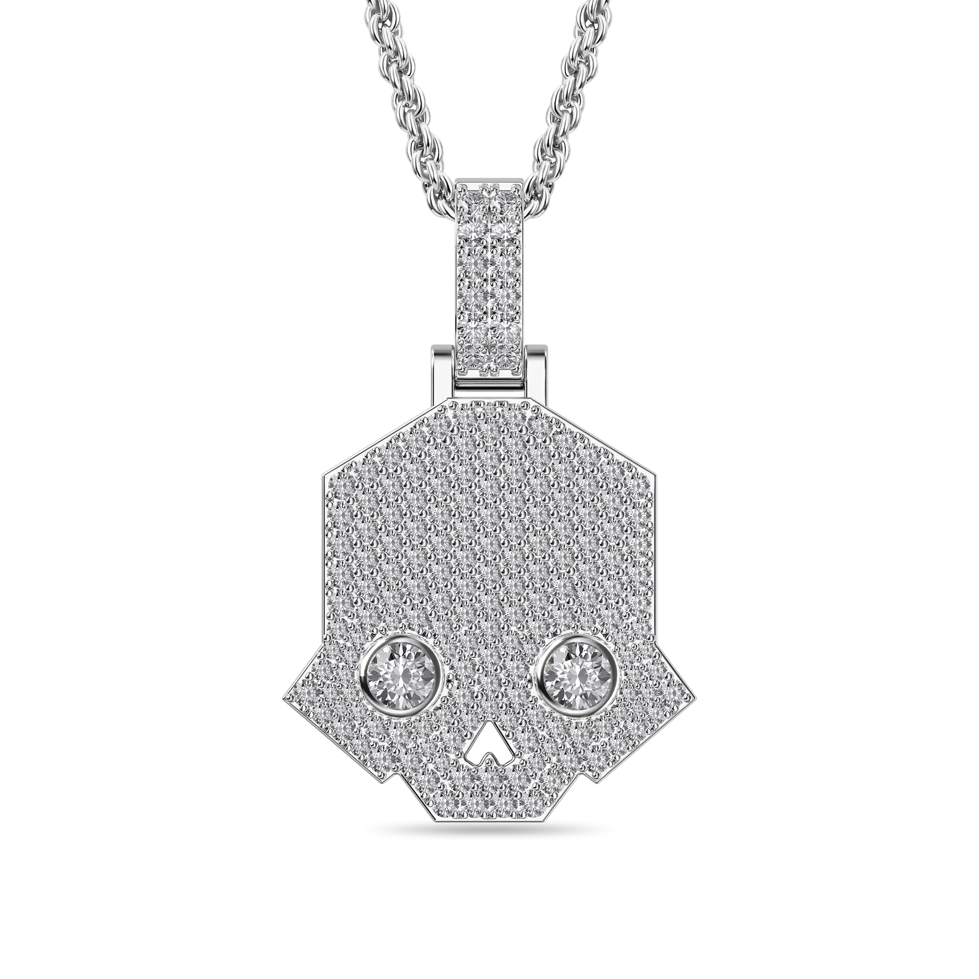 Optimized Title: Chilling Helldivers Skull Pendant with Iced Finish