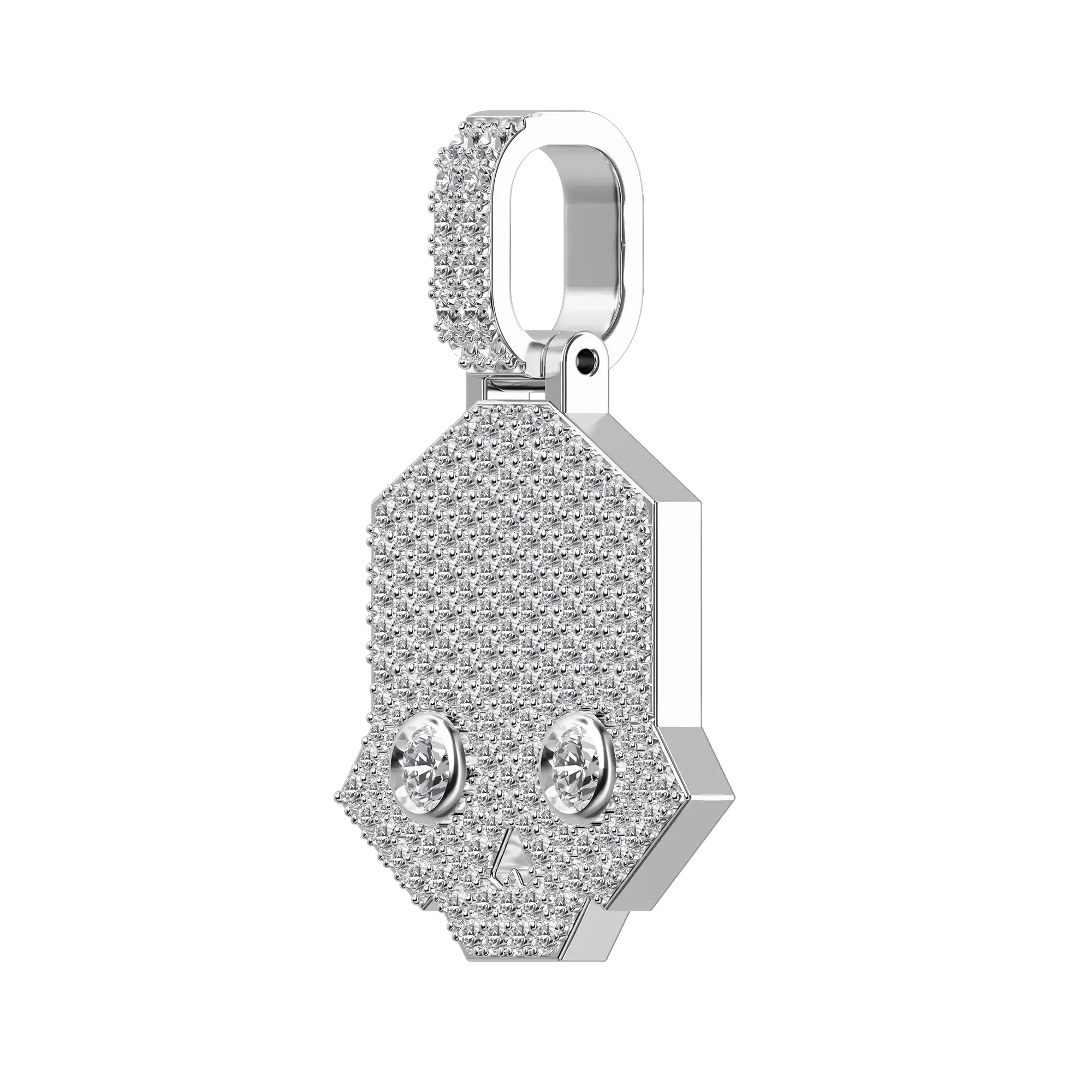 Optimized Title: Chilling Helldivers Skull Pendant with Iced Finish