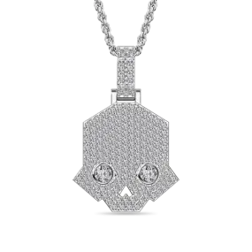 Optimized Title: Chilling Helldivers Skull Pendant with Iced Finish