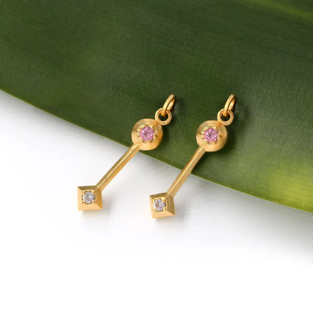 Illusion Alternating Drop Earrings, Vermeil