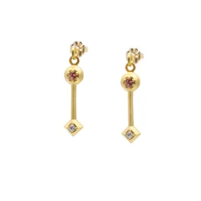 Illusion Alternating Drop Earrings, Vermeil