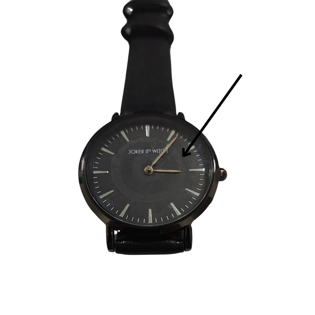 Ines All Black Faux Leather Strap Watch- SAMPLE