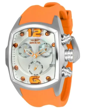 INVICTA Lupah Womens Watch - Stainless Steel - Sub-dials - Orange Polyurethane