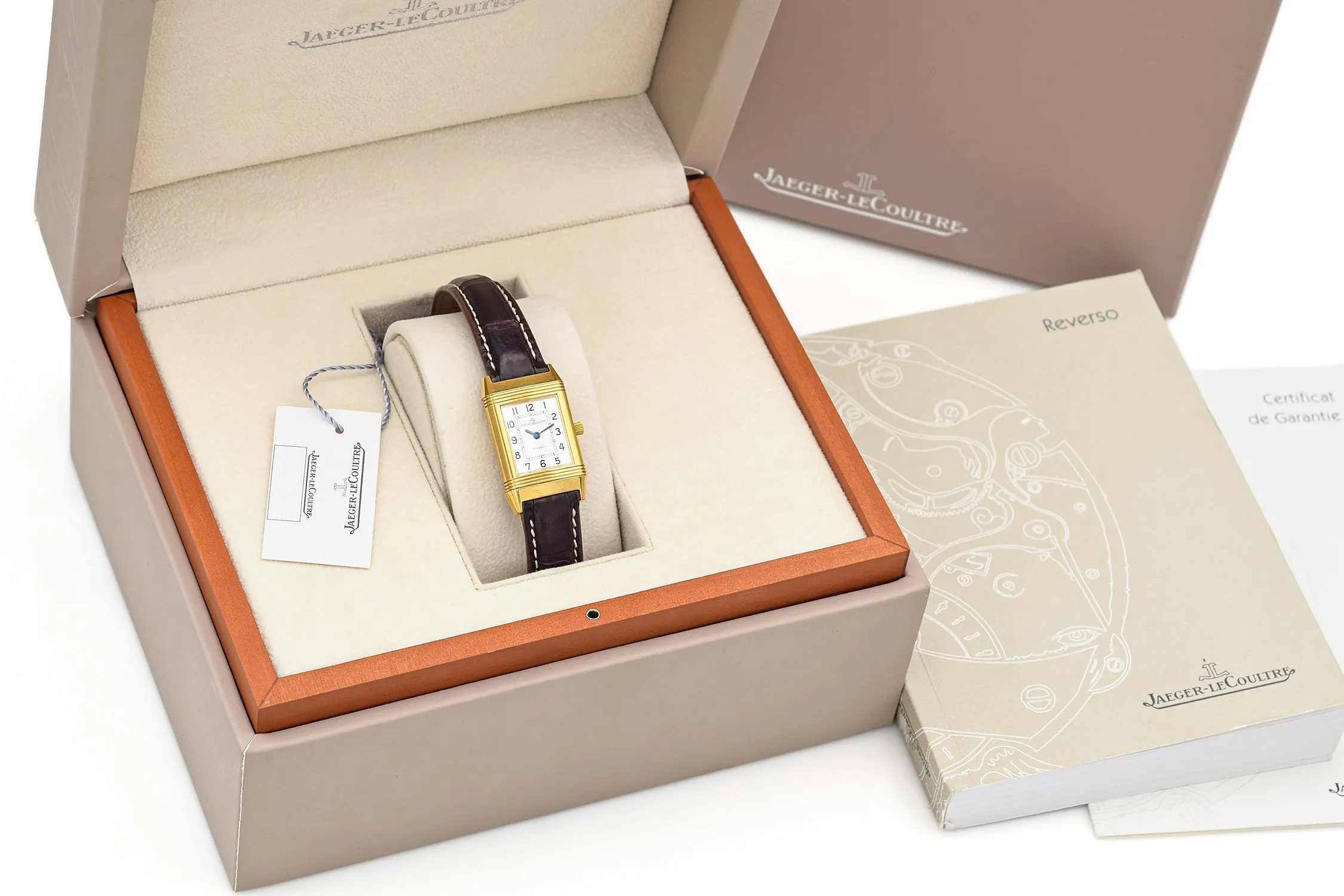 Jaeger LeCoultre Reverso 18K Gold Women's Watch   Box, Paper Ref. 260.1.08